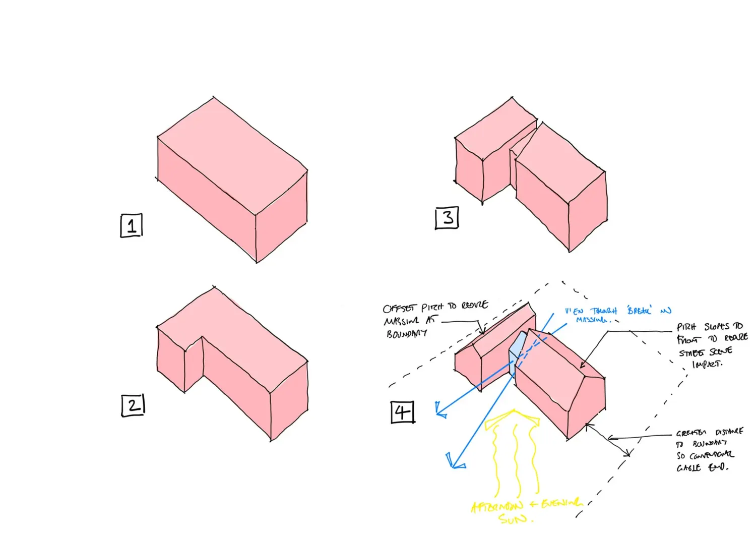 East Sussex House massing development sketch